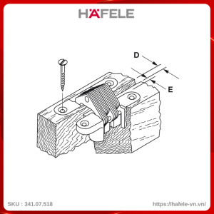 Bản Lề Âm Cho Cửa Gỗ Dày 13 - 16mm Hafele 341.07.518