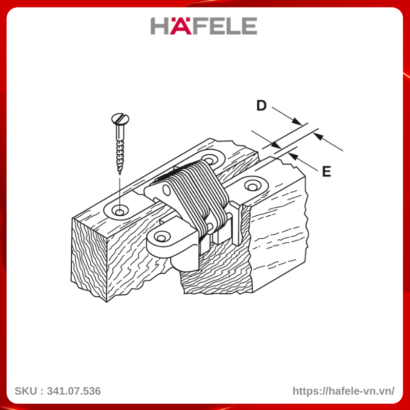 Bản Lề Âm Cho Cửa Gỗ Dày 19 - 25mm Hafele 341.07.536