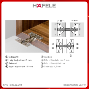 Bản Lề Cửa Lật Mitred GS Góc Mở 95º Hafele 325.02.702