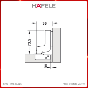 Bản Lề Lọt Lòng Metalla A DIY 110º Hafele 493.03.025