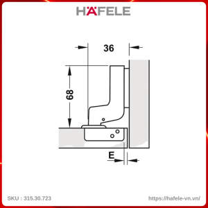 Bản Lề Lọt Lòng Metalla A 110º Giảm Chẩn Hafele 315.30.723