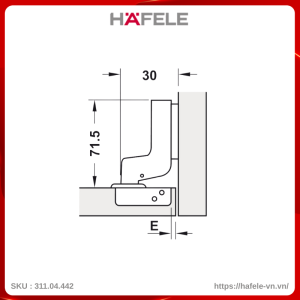 Bản Lề Lọt Lòng Metalla SM 95º Mini Hafele 311.04.442