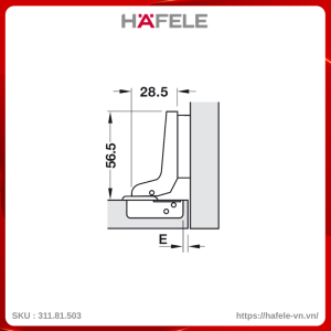 Bản Lề Metalla A 95° Lọt Lòng Hafele 311.81.503