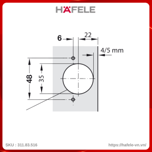 Bản Lề Metalla A Nối Góc Hafele 311.83.516