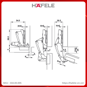 Bản Lề Mettamat Neo 155º Hafele 334.00.005