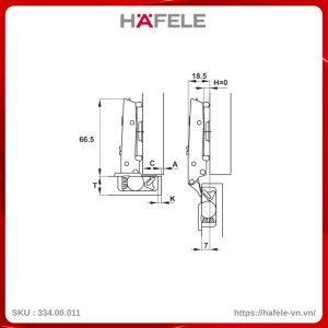 Bản Lề Trùm Ngoài Metallamat Neo 110º Hafele 334.00.011