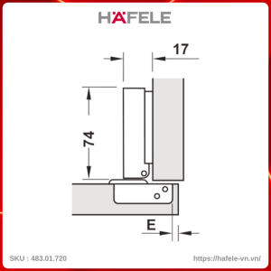 Bản Lề Trùm Ngoài Metalla SM 110º DIY Hafele 483.01.720