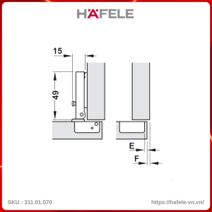 Bản Lề Trùm Ngoài Metalla Mini A 110º Hafele 311.01.070