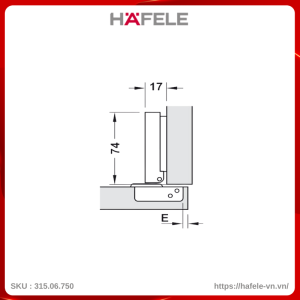 Bản Lề Trùm Ngoài Metalla SM 110° Giảm Chấn Hafele 315.06.750