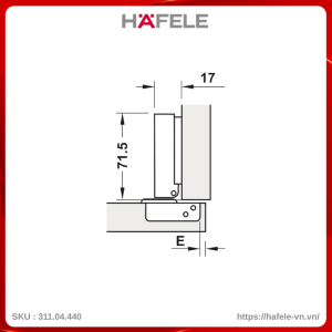 Bản Lề Trùm Ngoài Metalla SM 95º Mini Hafele 311.04.440