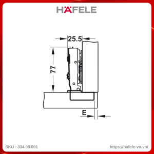 Bản Lề Trùm Ngoài Metalla SM 98º Hafele 334.05.001