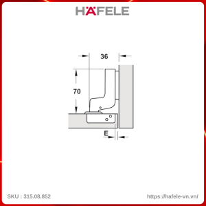 Bản Lề Lọt Lòng Metalla SM Giảm Chấn 95º Hafele 315.08.852