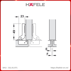 Bản Lề Trùm Nửa Metalla Mini A 110º Hafele 311.01.071