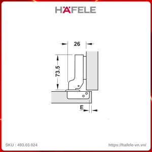 Bản Lề Trùm Nửa Metalla A DIY 110º Hafele 493.03.024