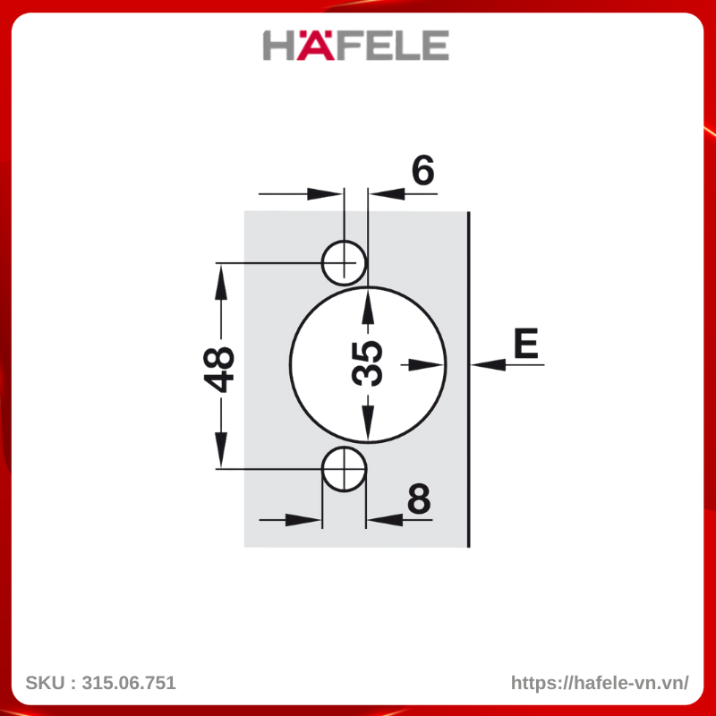 Bản Lề Trùm Nửa Metalla SM 110° Giảm Chấn Hafele 315.06.751