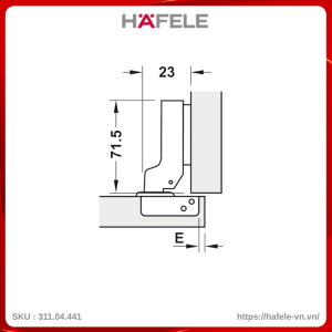 Bản Lề Trùm Nửa Metalla SM 95º Mini Hafele 311.04.441
