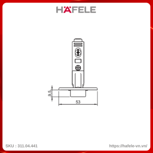 Bản Lề Trùm Nửa Metalla SM 95º Mini Hafele 311.04.441