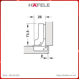 Bản Lề Trùm Nửa Metalla SM DIY 110º Hafele 493.03.022