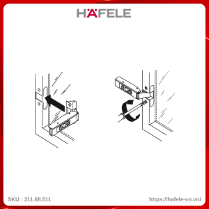 Bản Lề Trùm Nửa Tủ Khung Nhôm Hafele 311.68.511