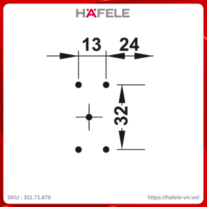 Đế Bản Lề Metalla SM Giảm Chấn Hafele 311.71.670