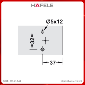 Đế Bản Lề Mettalla SM Hafele 311.71.540