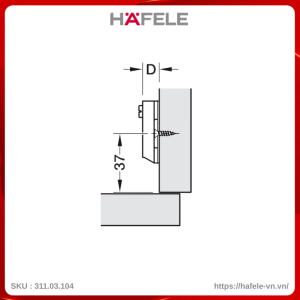 Đế Bản Lề Tủ Metalla A 310A Hafele 311.03.104