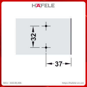 Đế Bản Lề Tủ Metalla SM 4 Lỗ Bắt Vít Hafele 334.90.006