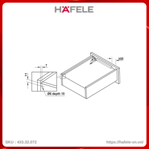 Ray Âm EPC Evo 350mm Giảm Chấn Hafele 433.32.072