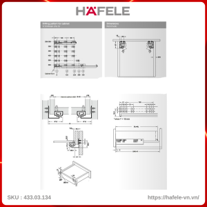Ray Âm EPC Plus Nhấn Mở 400mm Hafele 433.03.134
