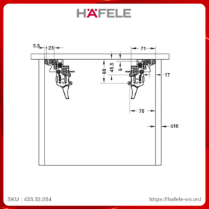 Ray Âm EPC Pro Giảm Chẩn 450mm Hafele 433.32.054