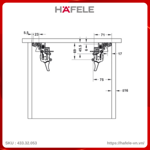 Ray Âm EPC Pro Giảm Chấn 400mm Hafele 433.32.053
