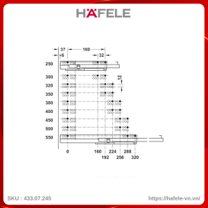 Ray Âm Ums25 450mm Hafefe 433.07.245