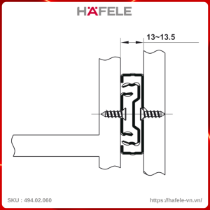 Ray Bi Giảm Chấn 250mm Hafele 494.02.060