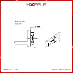 Ray Bi Giảm Chấn Dài 400mm Hafele 494.02.063