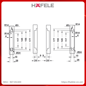 Bản Lề Âm 80Kg Điều Chỉnh 3D Hafele 927.03.023
