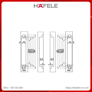Bản Lề Âm Cửa 120Kg Hafele 927.03.039