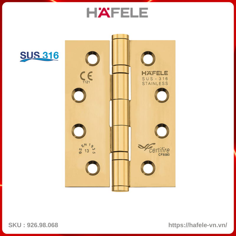Bản Lề Lá 2 Vòng Bi 120Kg Hafele 926.98.068