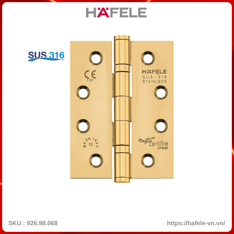 Bản Lề Lá 2 Vòng Bi 120Kg Hafele 926.98.068