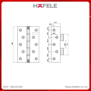 Bản Lề Lá Bauma 45Kg Hafele 926.20.344