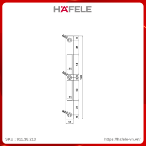 Bas Thân Khóa Cửa Trượt Nhôm Hafele 911.38.213