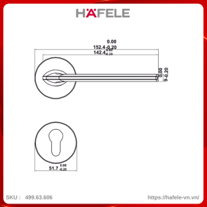 Bộ Khóa Tay Nắm Cửa DIY Set A Hafele 499.63.606