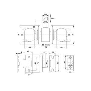 Bộ Khóa Tay Nắm Tròn Cửa WC Hafele 489.93.137