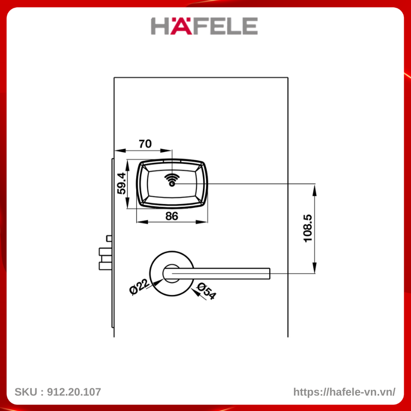 Hệ Thống Khóa Khách Sạn PL100 Hafele 912.20.107