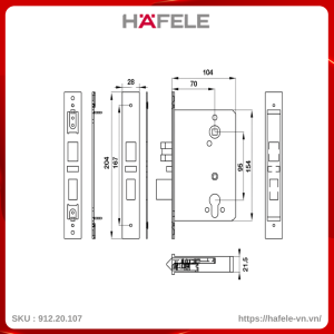 Hệ Thống Khóa Khách Sạn PL100 Hafele 912.20.107