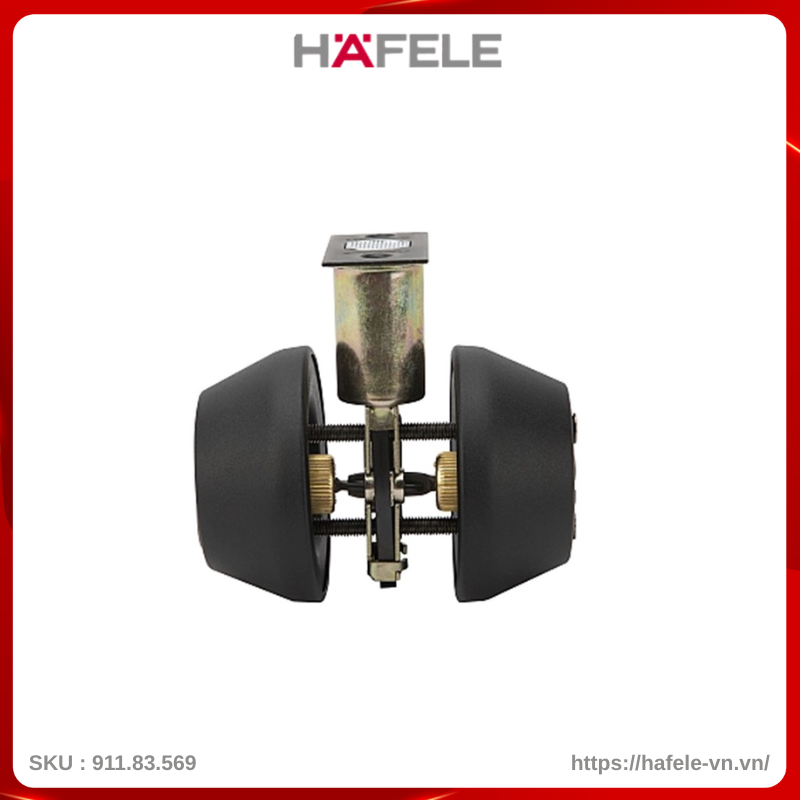 Khóa Cóc 2 Đầu Chìa Màu Đen Hafele 911.83.569