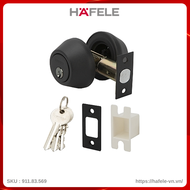 Khóa Cóc 2 Đầu Chìa Màu Đen Hafele 911.83.569
