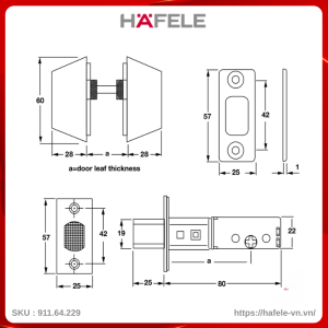 Khóa Cóc Inox 2 Đầu Chìa Loại Nhỏ Hafele 911.64.229