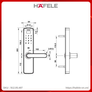 Khóa Điện Tử DL7000 Hafele 912.05.497