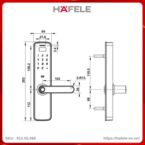 Khóa Điện Tử DL7100 Hafele 912.05.498