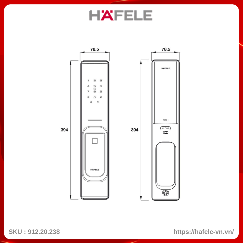 Khóa Điện Tử DL7600 Hafele 912.20.238